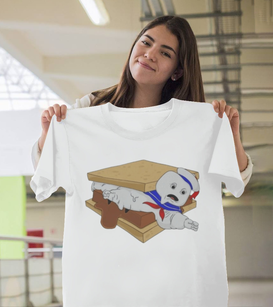Stay Puft Marshmallow Man S'more Sandwich Ghostbusters Icon Character Fun T-Shirt