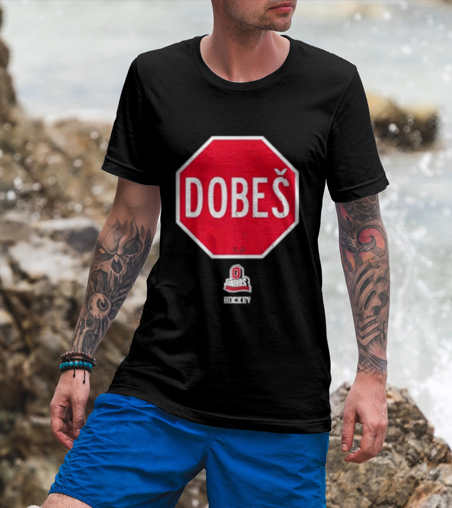 Ohio State Buckeyes Jakub Dobes Stop Sign T-Shirt