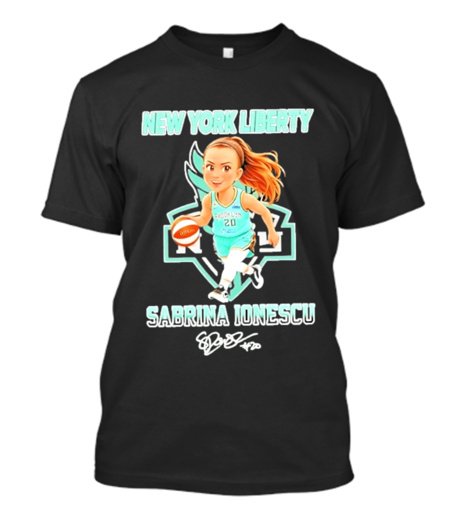 Sabrina Ionescu New York Liberty Basketball Cartoon Brooklyn 20 T-Shirt