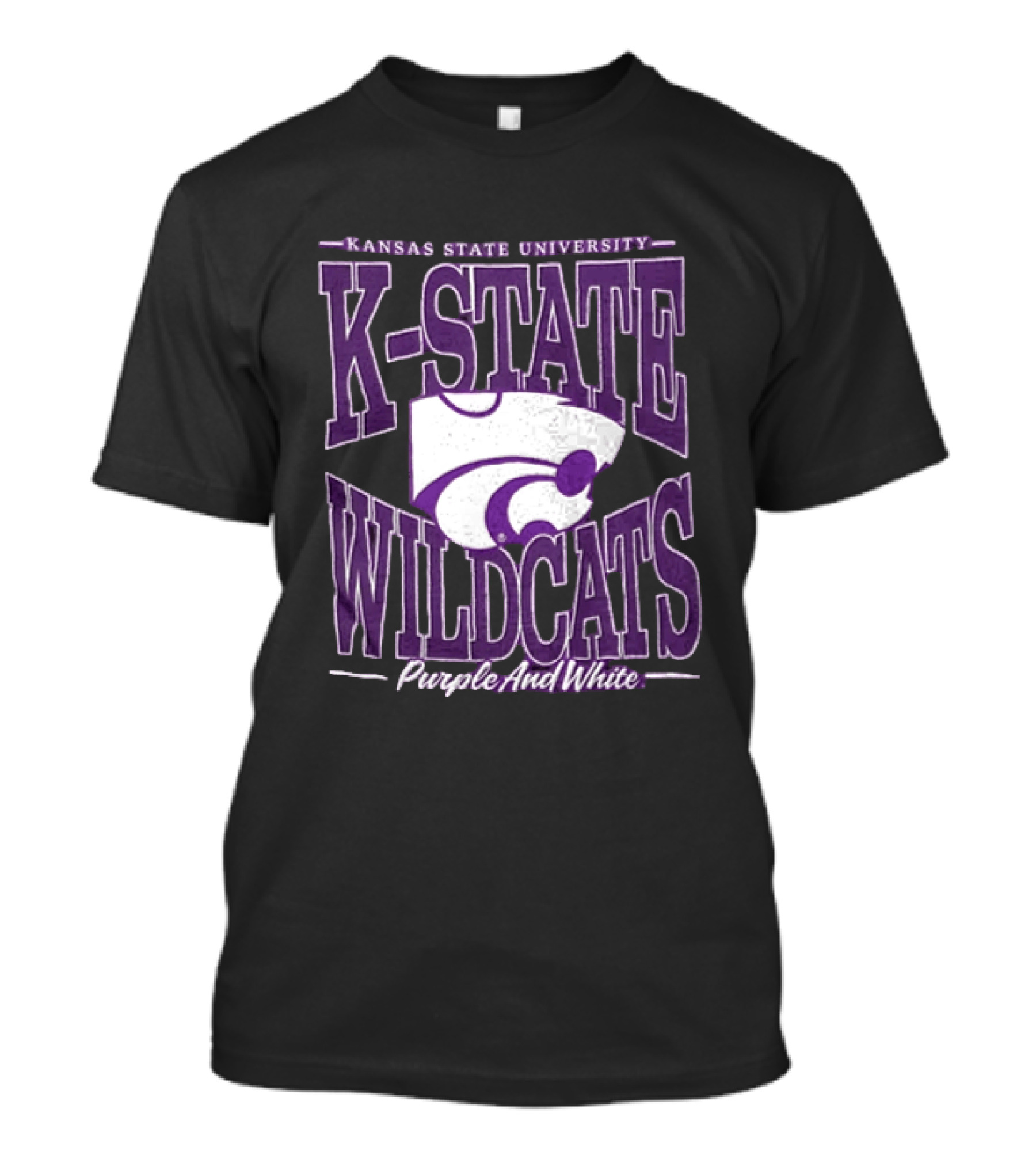 Kansas State University K State Wildcats Purple And White T-Shirt