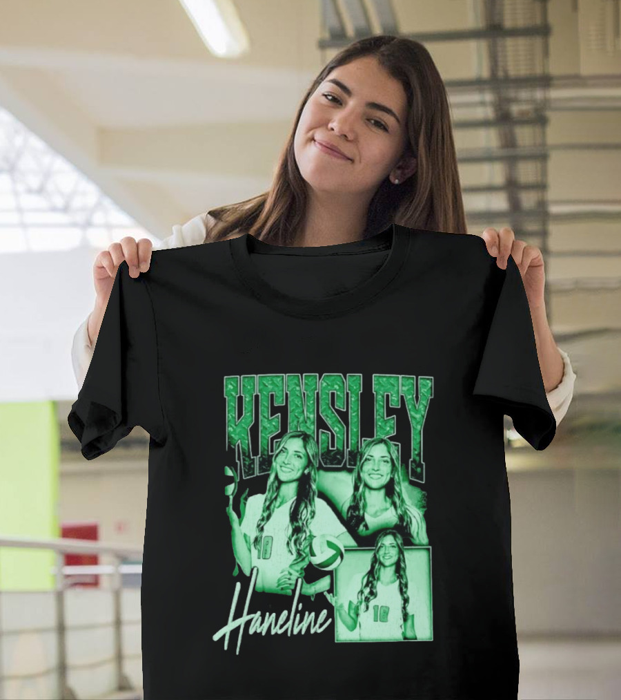 Kensley Haneline 18 Volleyball Player Green Collage T-Shirt