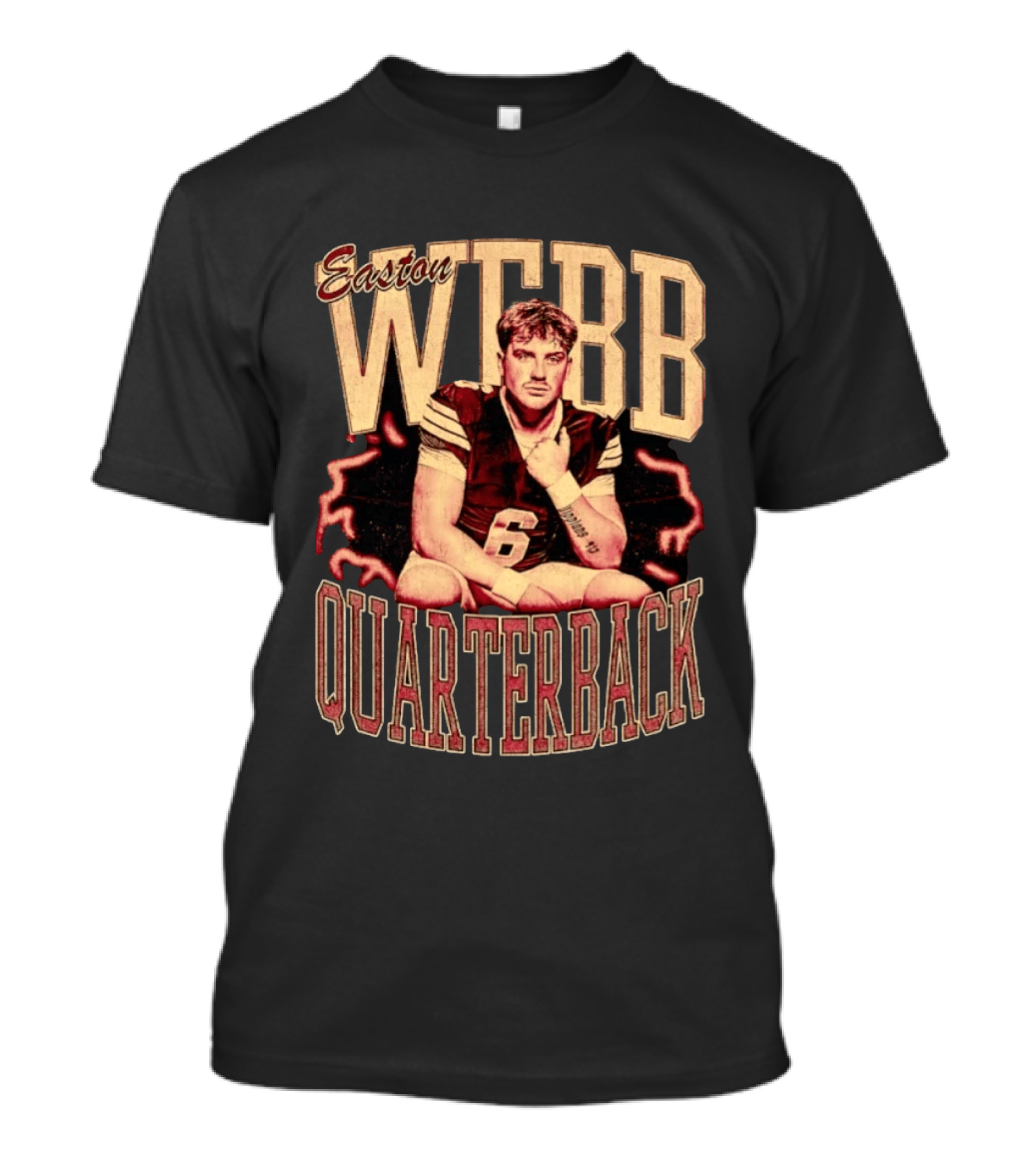 Easton WTBB 6 Quarterback Distressed Football T-Shirt