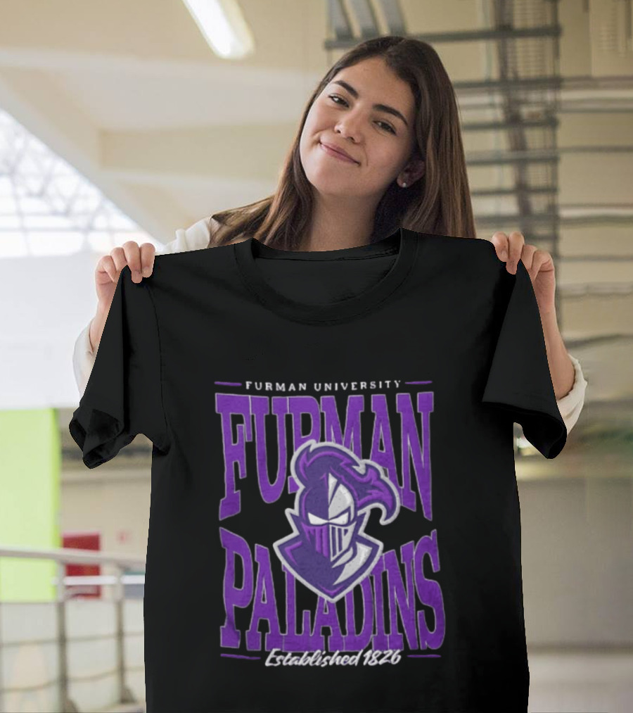 Furman University Paladins NCAAF Established 1826 Purple Knight T-Shirt