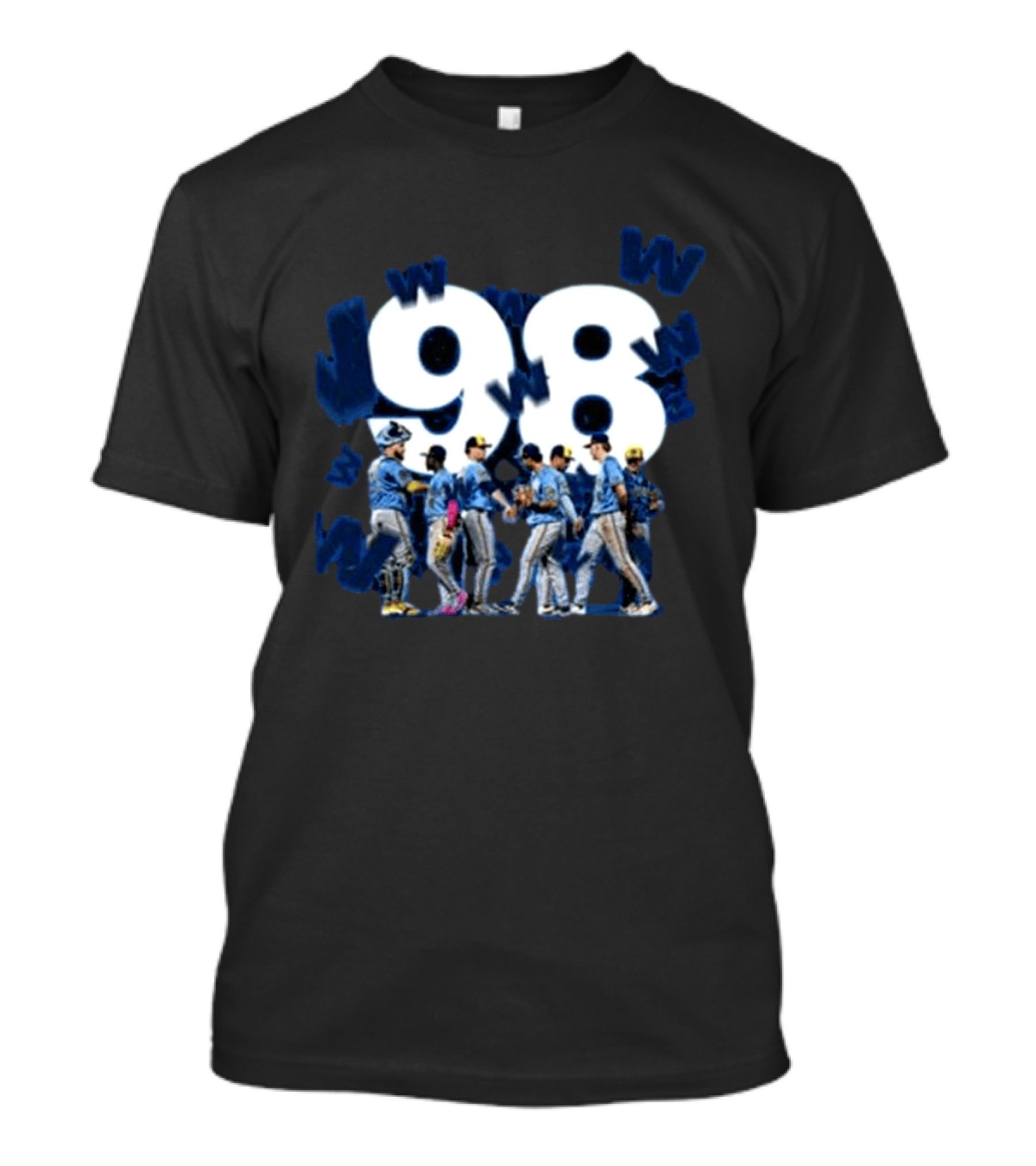 Milwaukee Brewers 98 Wins Franchise Record Baseball Team Celebration Blue T-Shirt