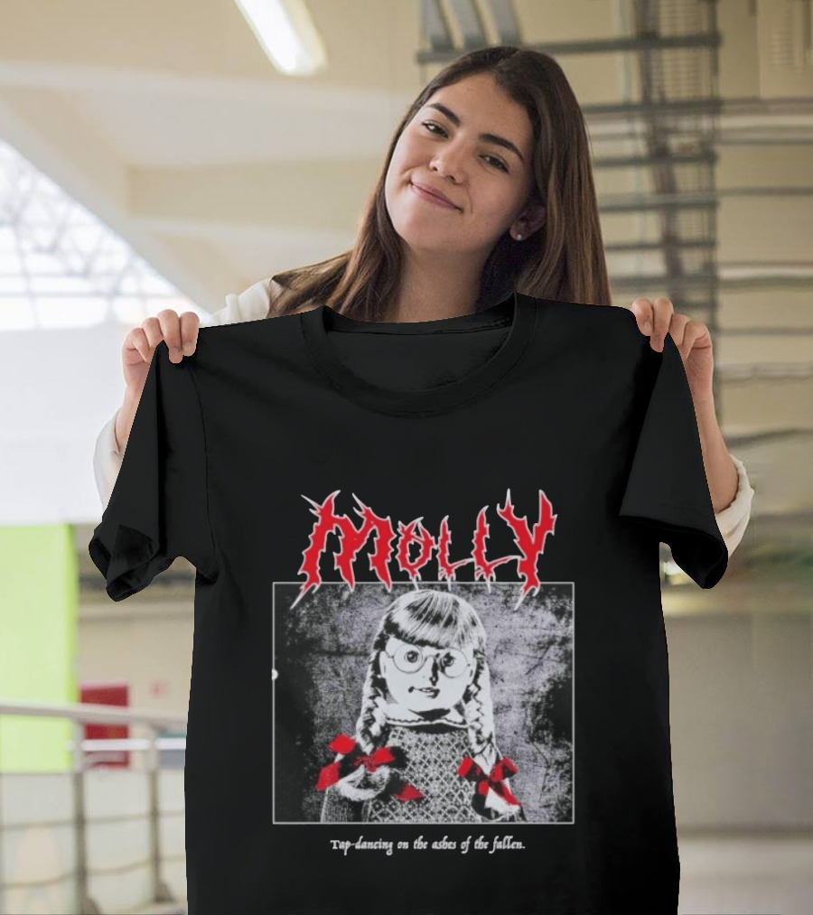 Molly Tap Dancing On The Ashes Of The Fallen Horror Doll Drawing T-Shirt
