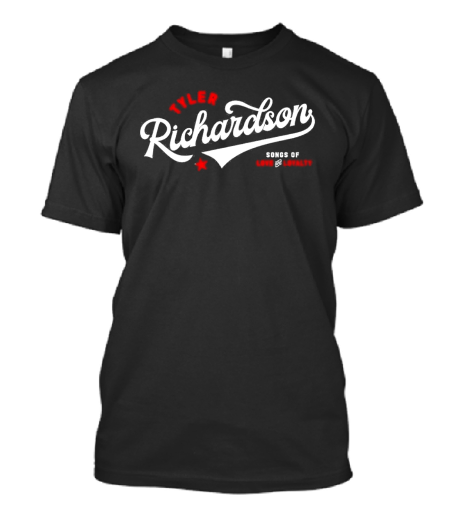 Tyler Richardson Songs Of Love And Loyalty Script Style Red And White T-Shirt