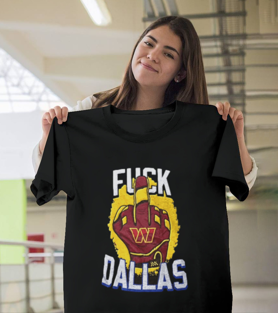 Raise Hail F*** Dallas Middle Finger Glove Red Yellow White Blue T-Shirt