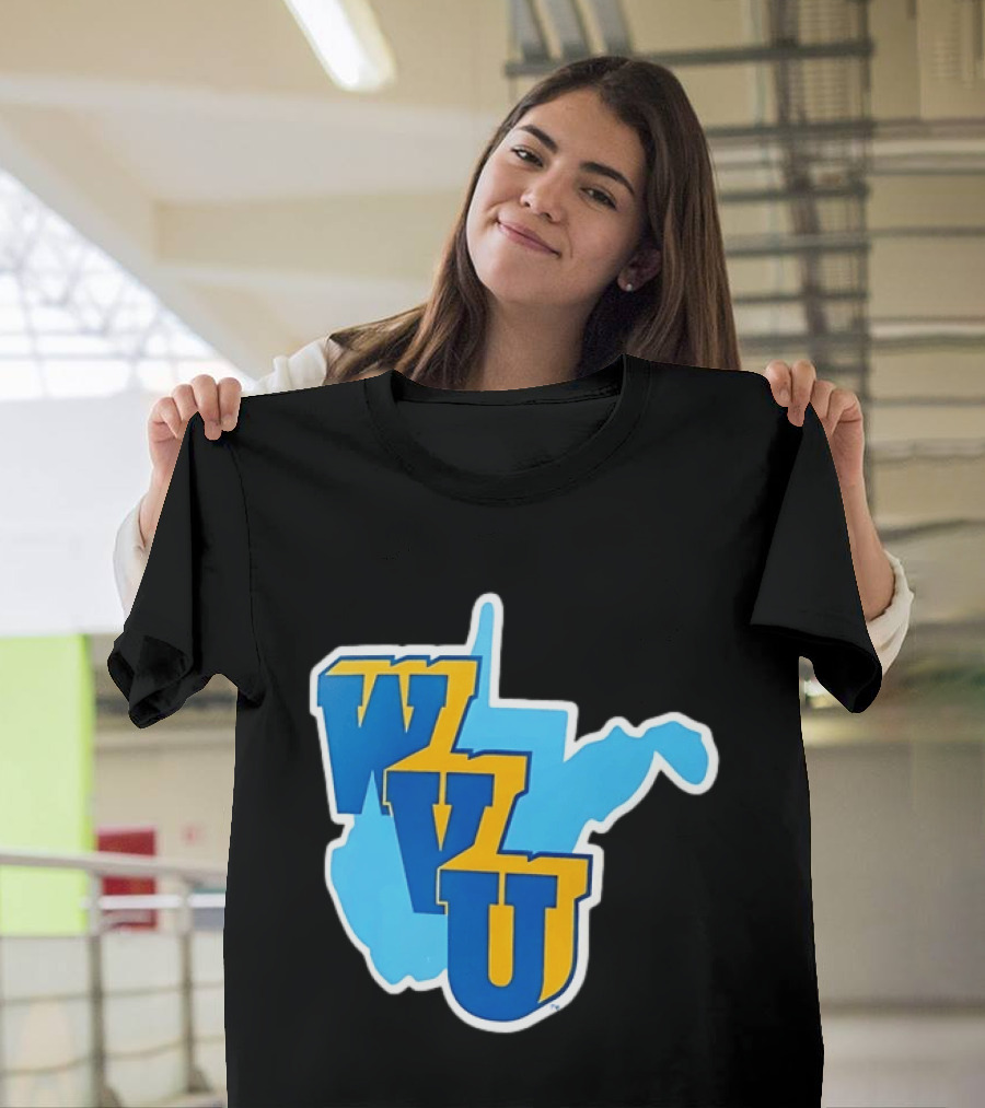 West Virginia Mountaineers WVU State Map T-Shirt