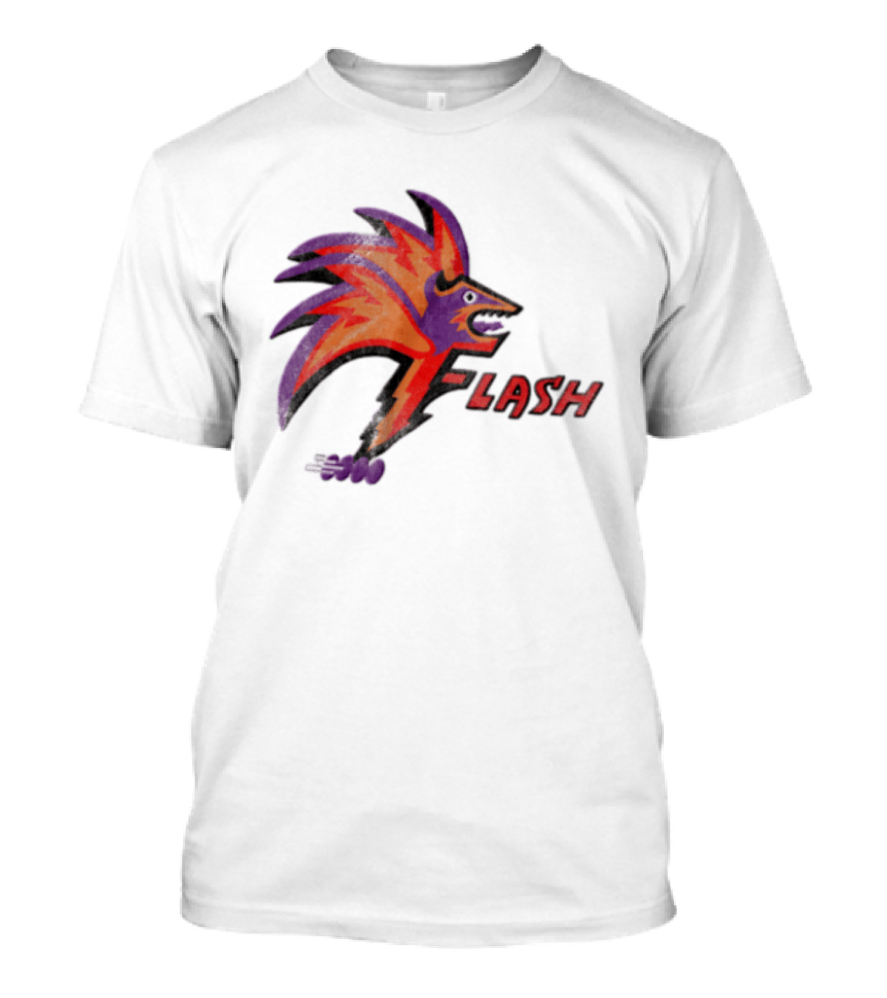 1993 Las Vegas Flash Purple And Orange Retro Wolf T-Shirt