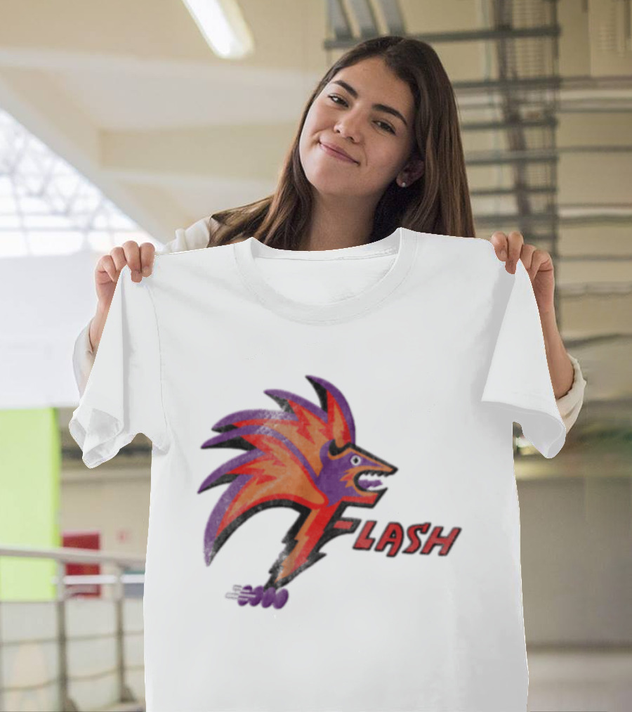 1993 Las Vegas Flash Purple And Orange Retro Wolf T-Shirt