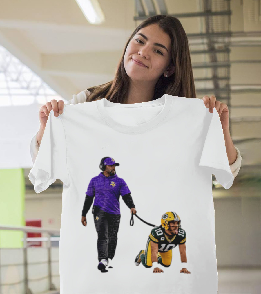 Brian Flores Minnesota Vikings Dominating Jordan Love Green Bay Packers NFL Meme T-Shirt