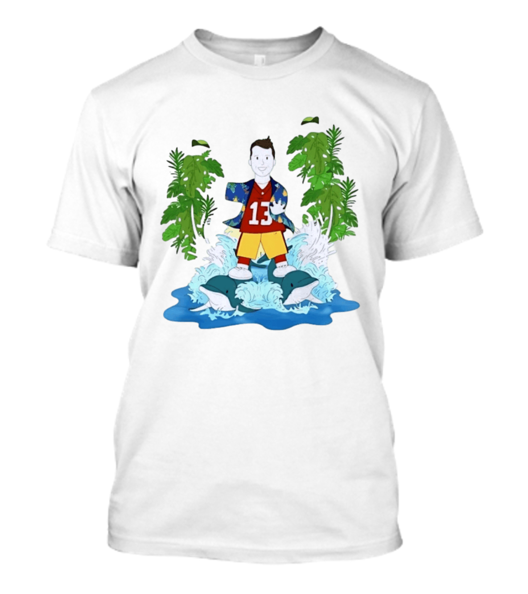 Brock Purdy 49ers Number 13 Tropical Dolphins Football Adventure T-Shirt