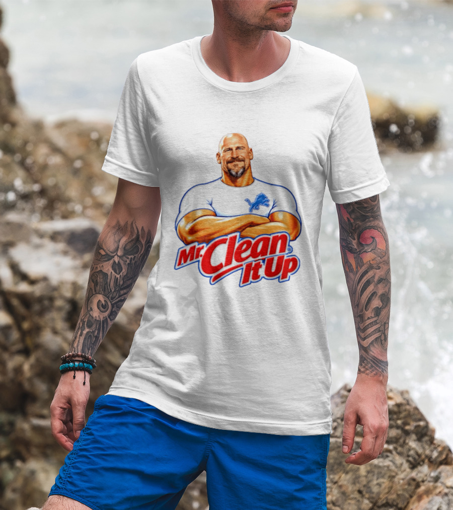 Dan Campbell Mr Clean It Up Detroit Lions Exclusively T-Shirt