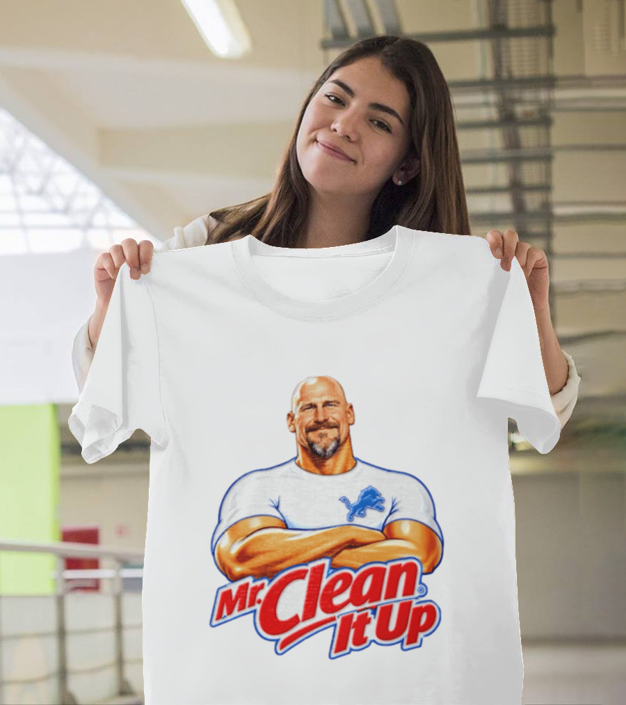 Dan Campbell Mr Clean It Up Detroit Lions Exclusively T-Shirt
