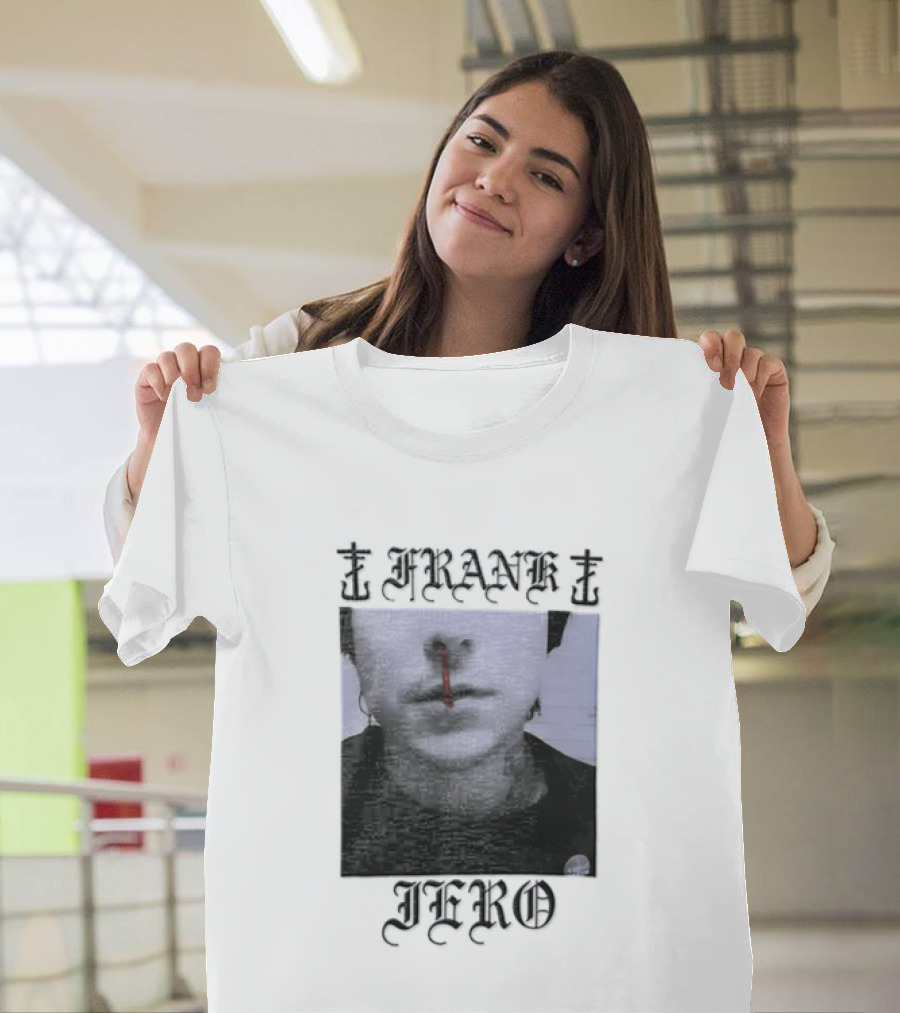 Franke Jero Dark Blue Aesthetic Nosebleed Art My Chemical Romance T-Shirt