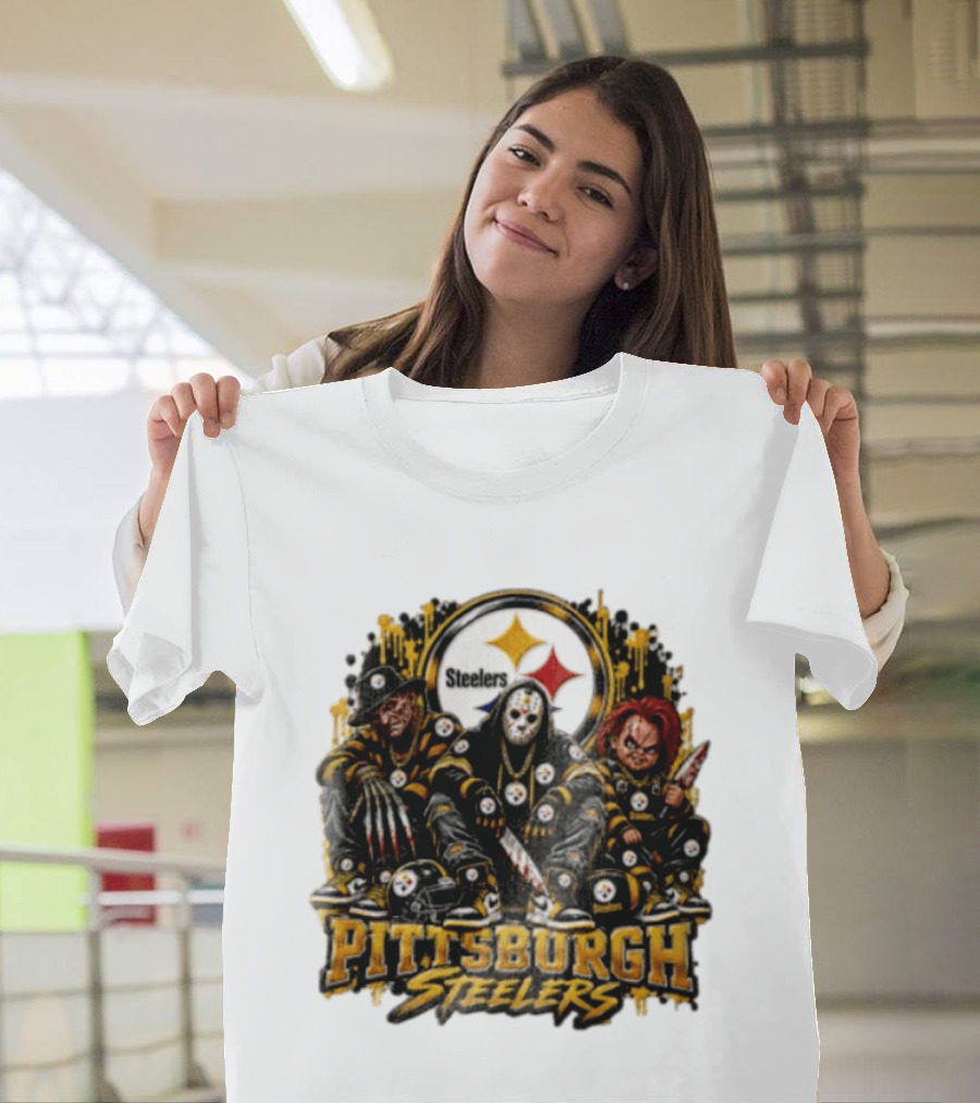 Freddy Krueger Jason Voorhees Chucky Steelers Halloween Pittsburgh T-Shirt