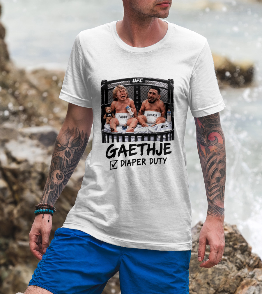 UFC Gaethje Diaper Duty Paddy Topuria Cage Fight T-Shirt