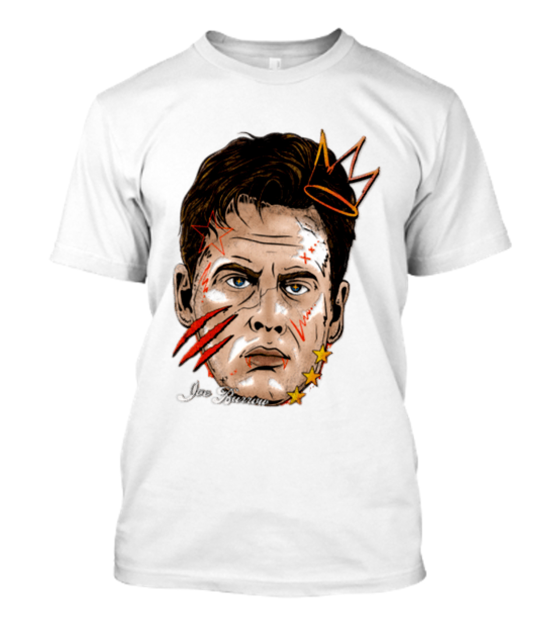 Joe Burrow Fat Head Limited Edition Player Crowned Star Scratches T-Shirt