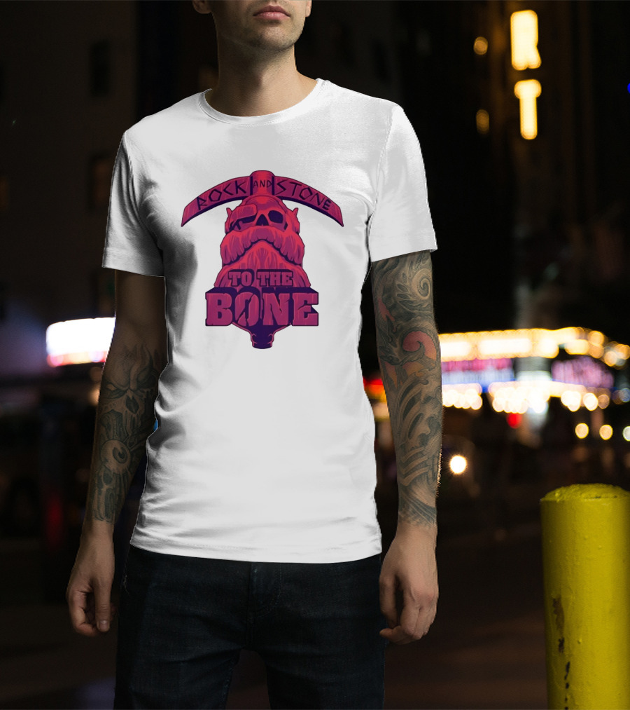 Rock And Stone To The Bone Dwarf Skull Gaming Deep Rock Galactic T-Shirt