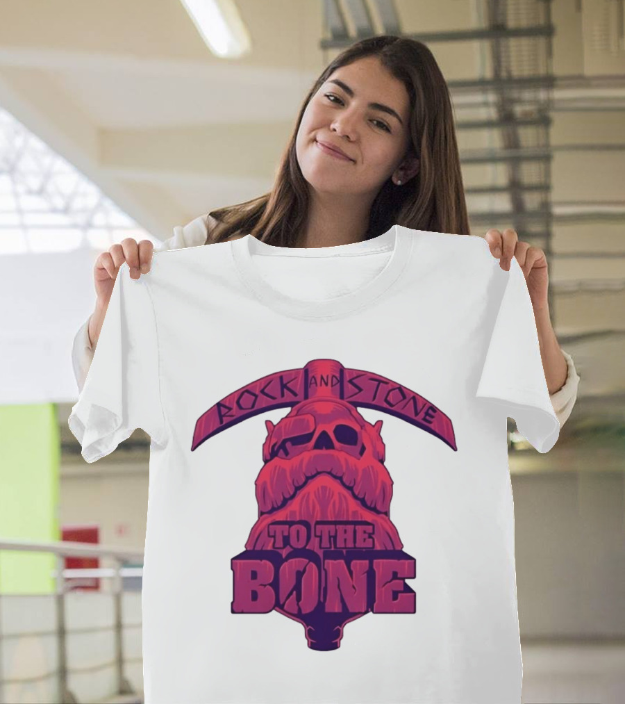 Rock And Stone To The Bone Dwarf Skull Gaming Deep Rock Galactic T-Shirt
