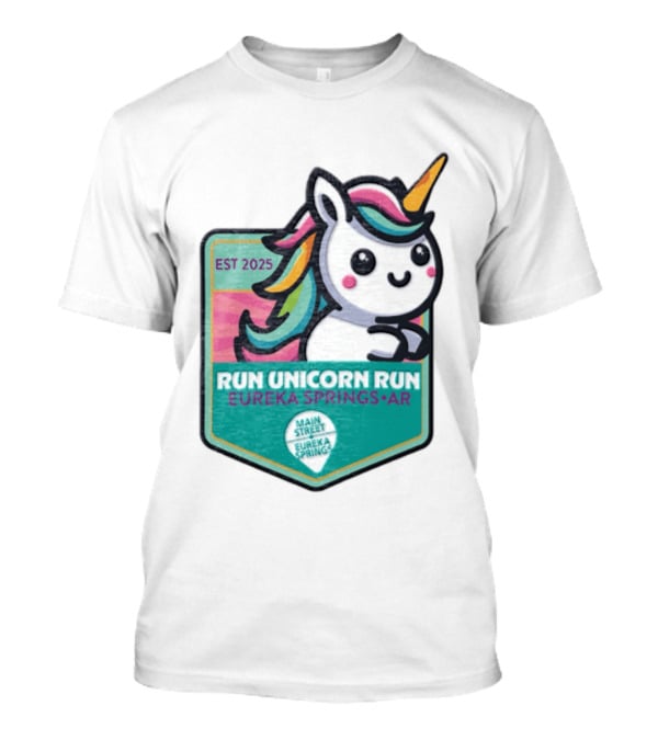 EST 2025 Run Unicorn Run Eureka Springs AR Main Street T-Shirt