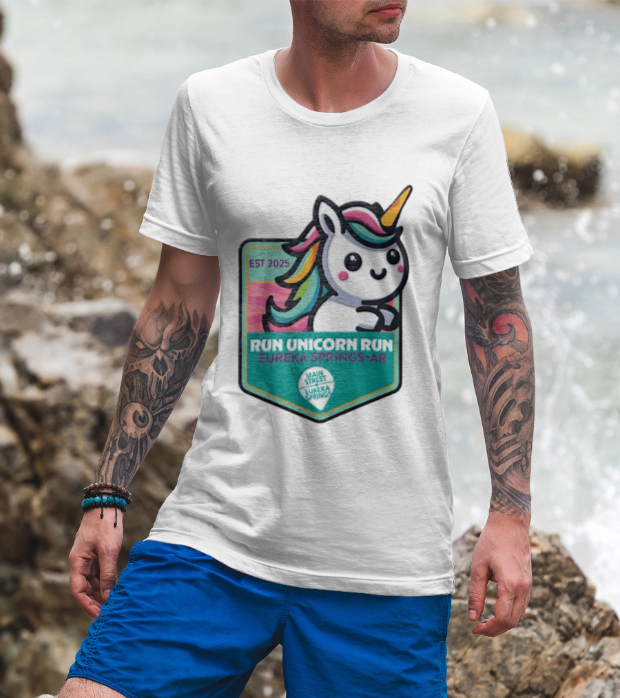 EST 2025 Run Unicorn Run Eureka Springs AR Main Street T-Shirt