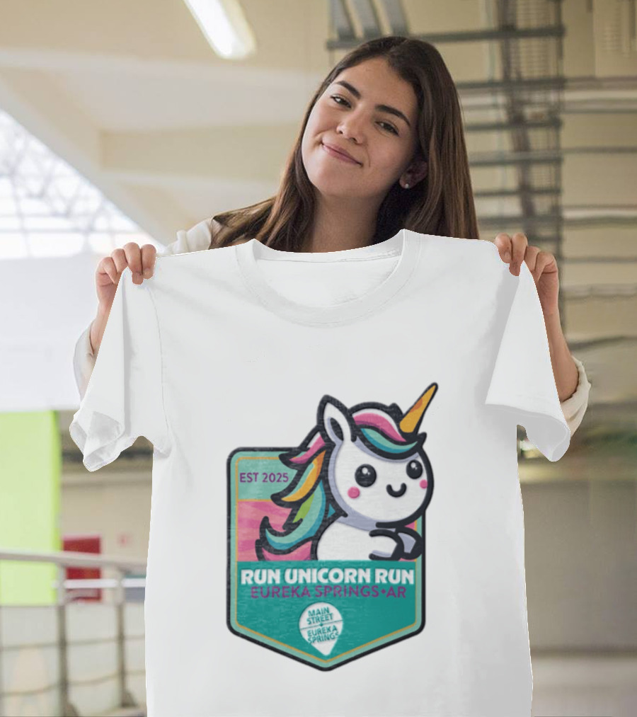 EST 2025 Run Unicorn Run Eureka Springs AR Main Street T-Shirt
