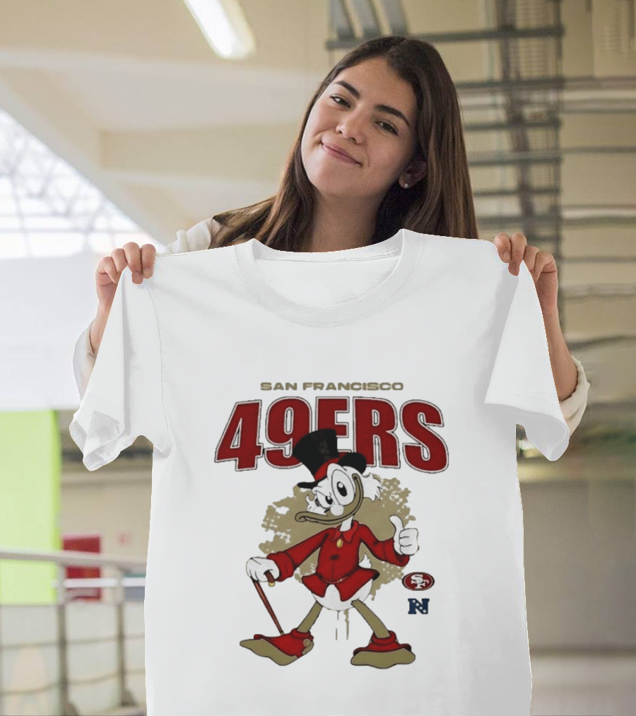 San Francisco 49ers Scrooge McDuck Crossover NFL Collaboration T-Shirt