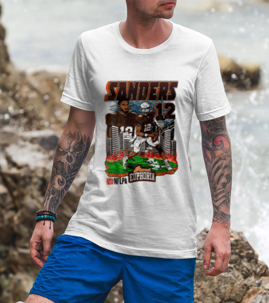 Sanders 12 Football Legend Euphoria NFCA Brand T-Shirt