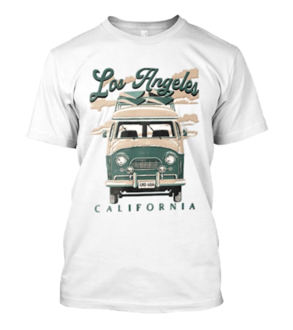 Los Angeles California Surf Van Vintage Style Retro Vibe T-Shirt