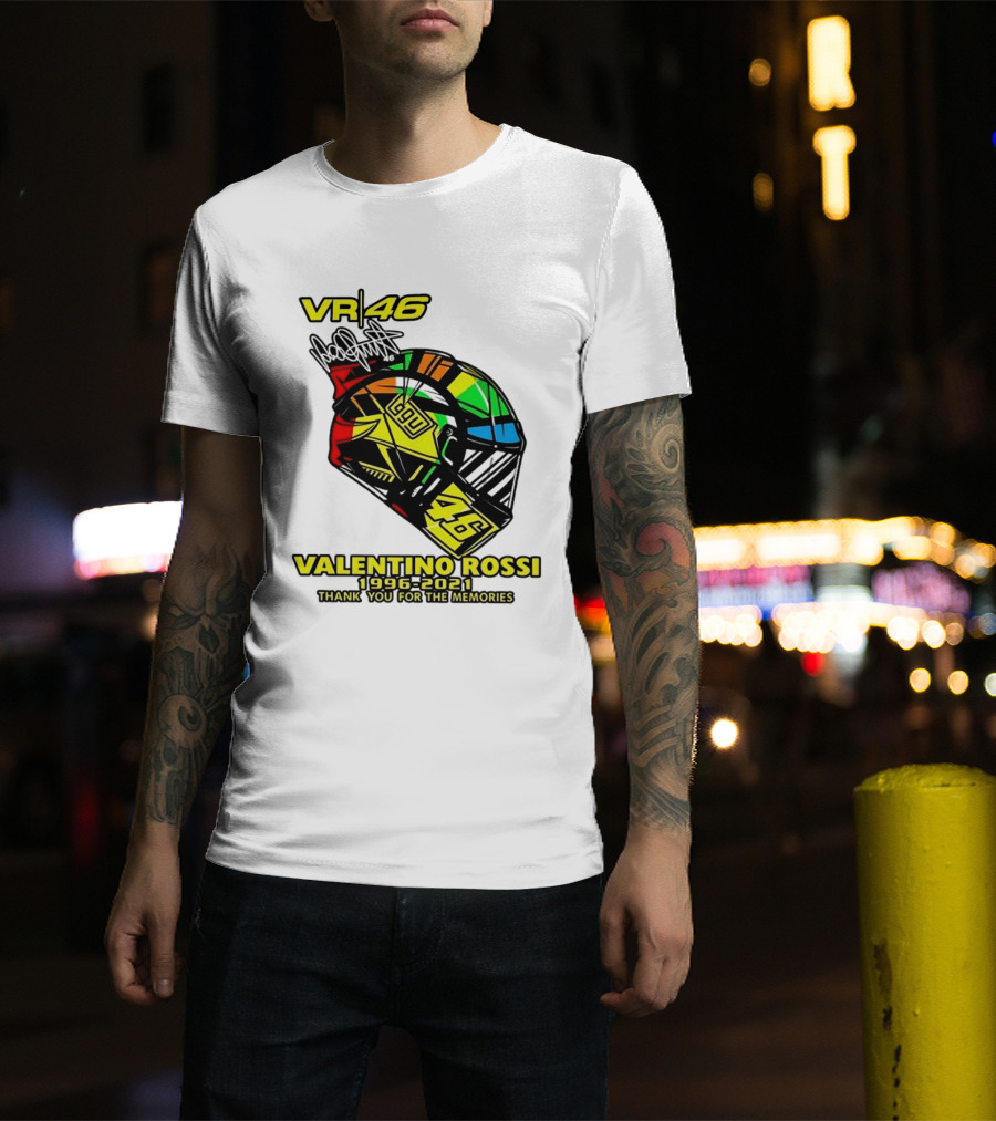 Valentino Rossi VR46 1996 2021 Thank You For The Memories Helmet T-Shirt