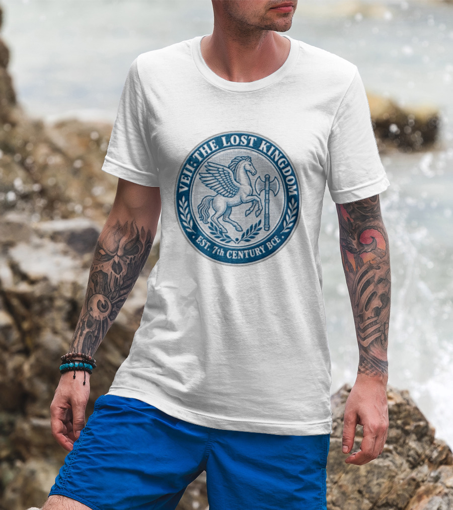 Veii The Lost Kingdom Est. 7th Century BCE Pegasus Horse Battle Axe T-Shirt