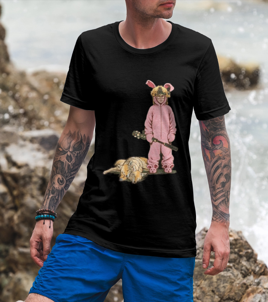 Pink Nightmare Bunny Suit Coyote Hunting Sniper T-Shirt