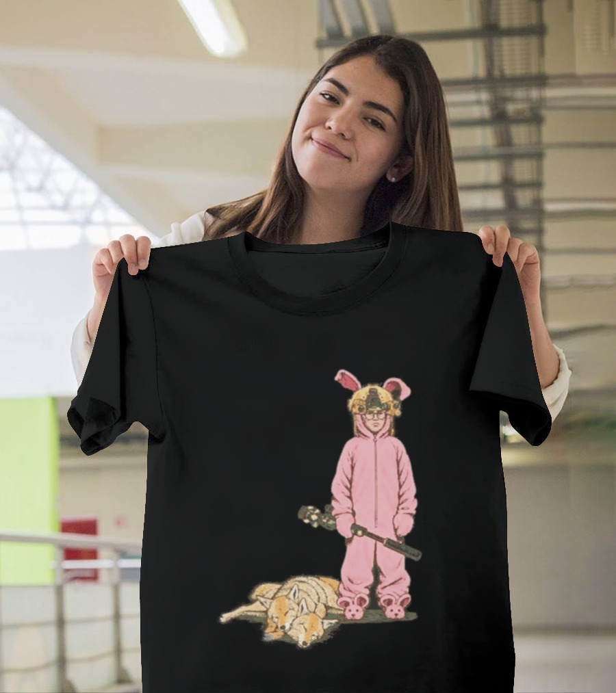 Pink Nightmare Bunny Suit Coyote Hunting Sniper T-Shirt