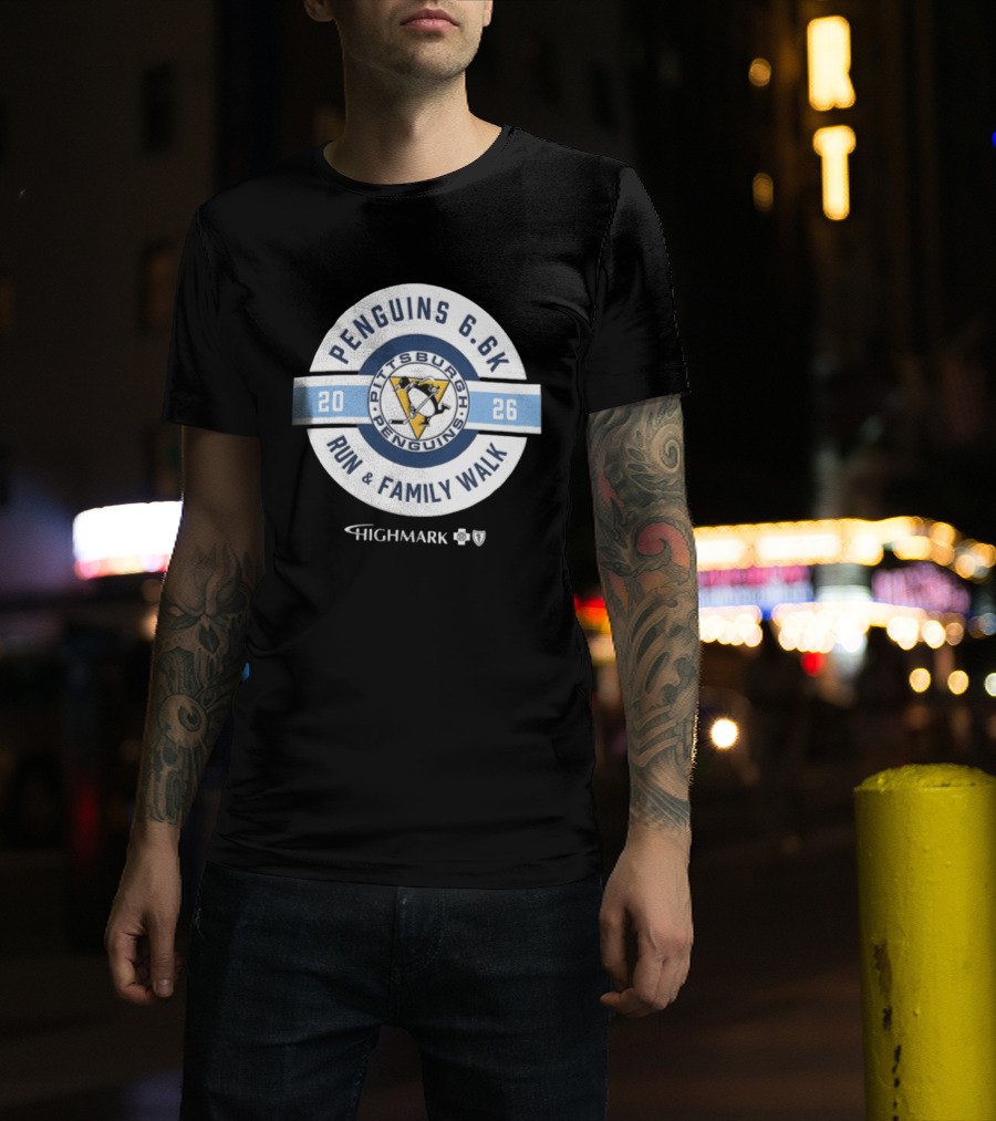 Pittsburgh Penguins 2026 Penguins 6.6k Run Family Walk Highmark T-Shirt