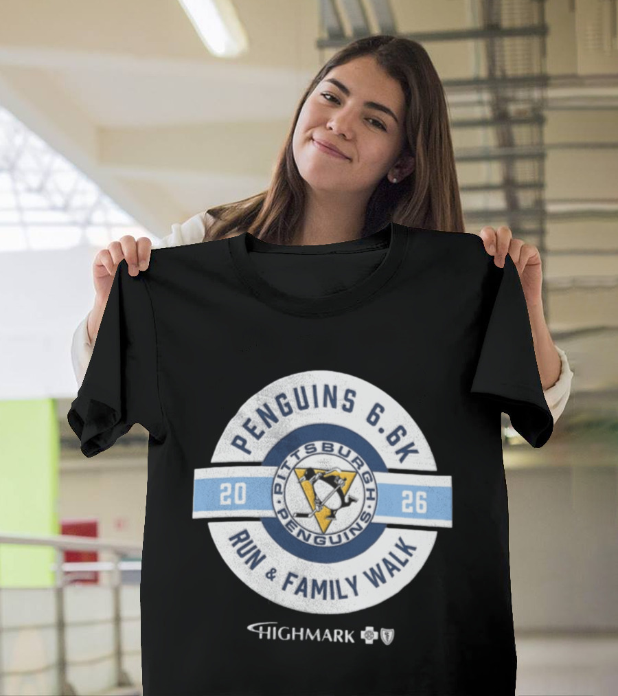 Pittsburgh Penguins 2026 Penguins 6.6k Run Family Walk Highmark T-Shirt