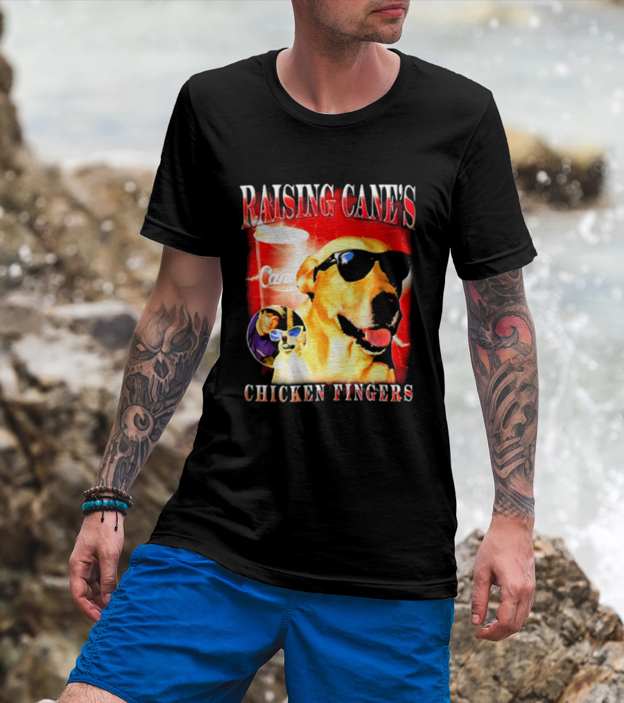 Raising Cane's Labrador Sunglasses Cup Chicken Fingers T-Shirt
