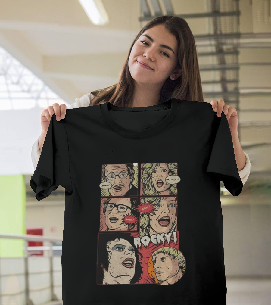 Rocky Horror Picture Show Comic Style Frank N Furter Janet Dr. Scott Brad T-Shirt
