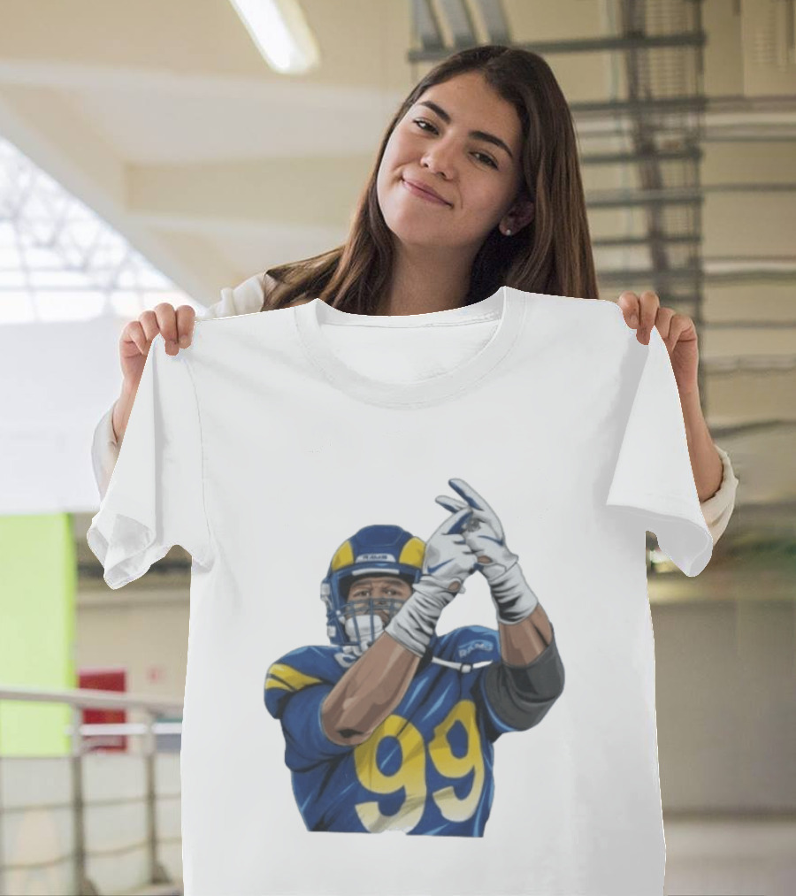 Aaron Donald No 99 Los Angeles Rams AD99 Blue And Yellow Football Gear T-Shirt