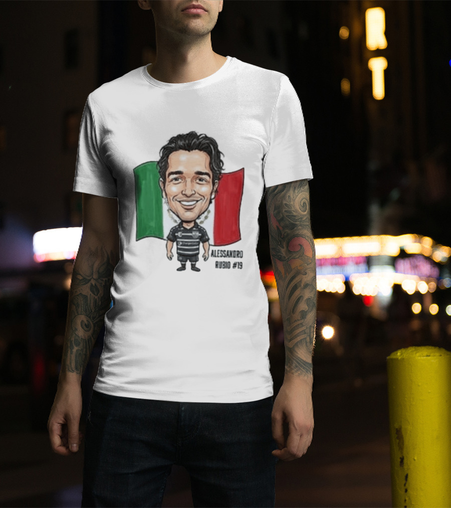 Alessandro Rubio No 19 Caricature Mexico Flag Football Jersey T-Shirt