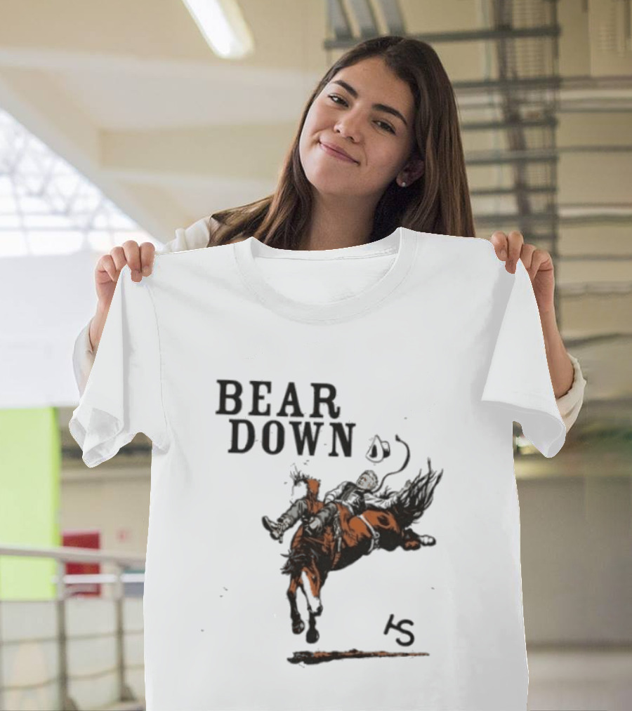 Bear Down Cowboy Rodeo Bucking Horse 15 T-Shirt
