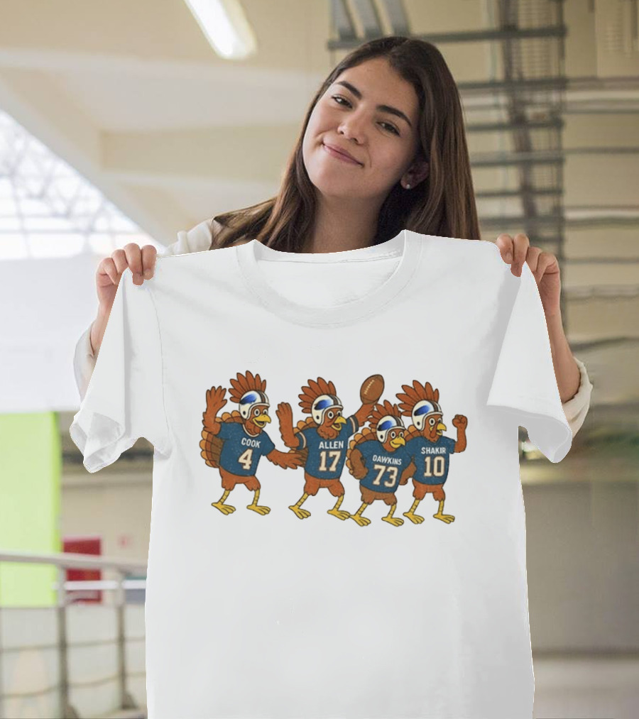 Buffalo Football Thanksgiving Turkeys Cook Allen Dawkins Shakir T-Shirt