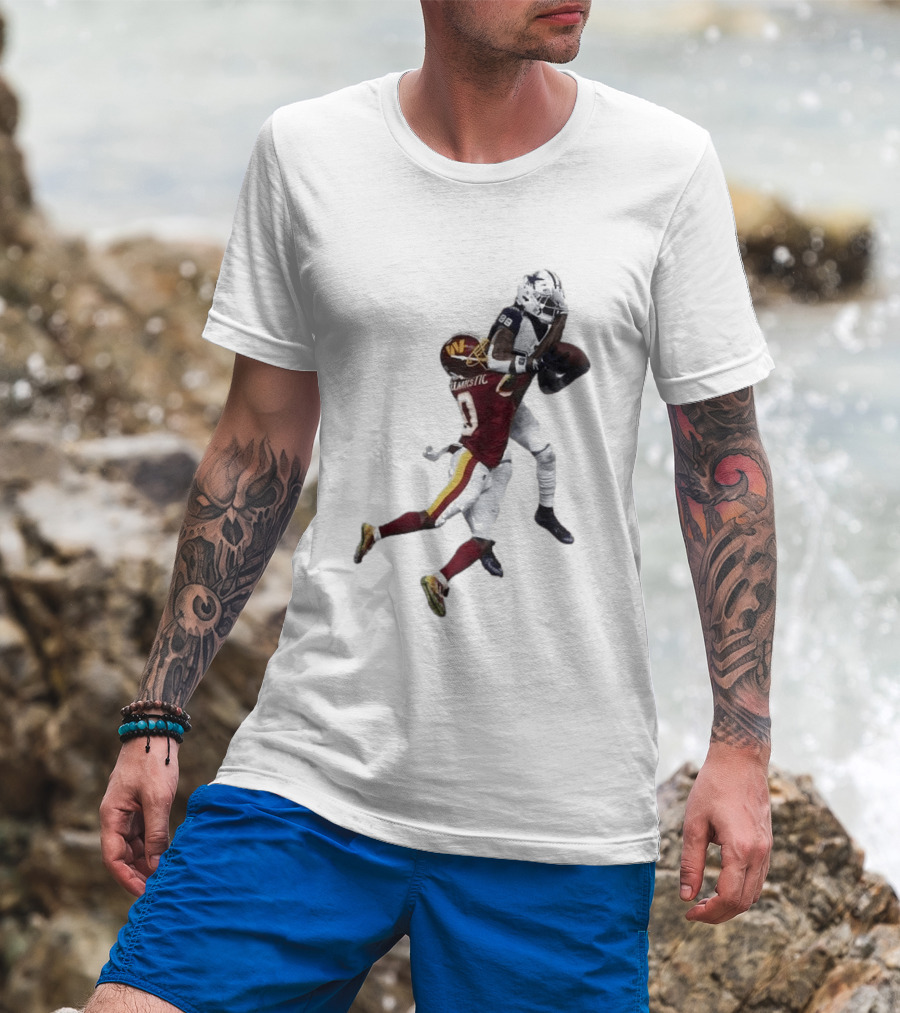 Ceedee Lamb Dak Prescott Record Breaking Touchdown Dallas Washington Football Moment T-Shirt