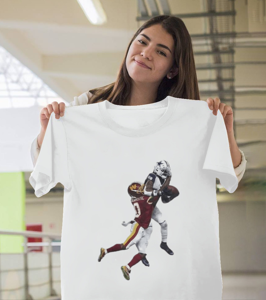 Ceedee Lamb Dak Prescott Record Breaking Touchdown Dallas Washington Football Moment T-Shirt