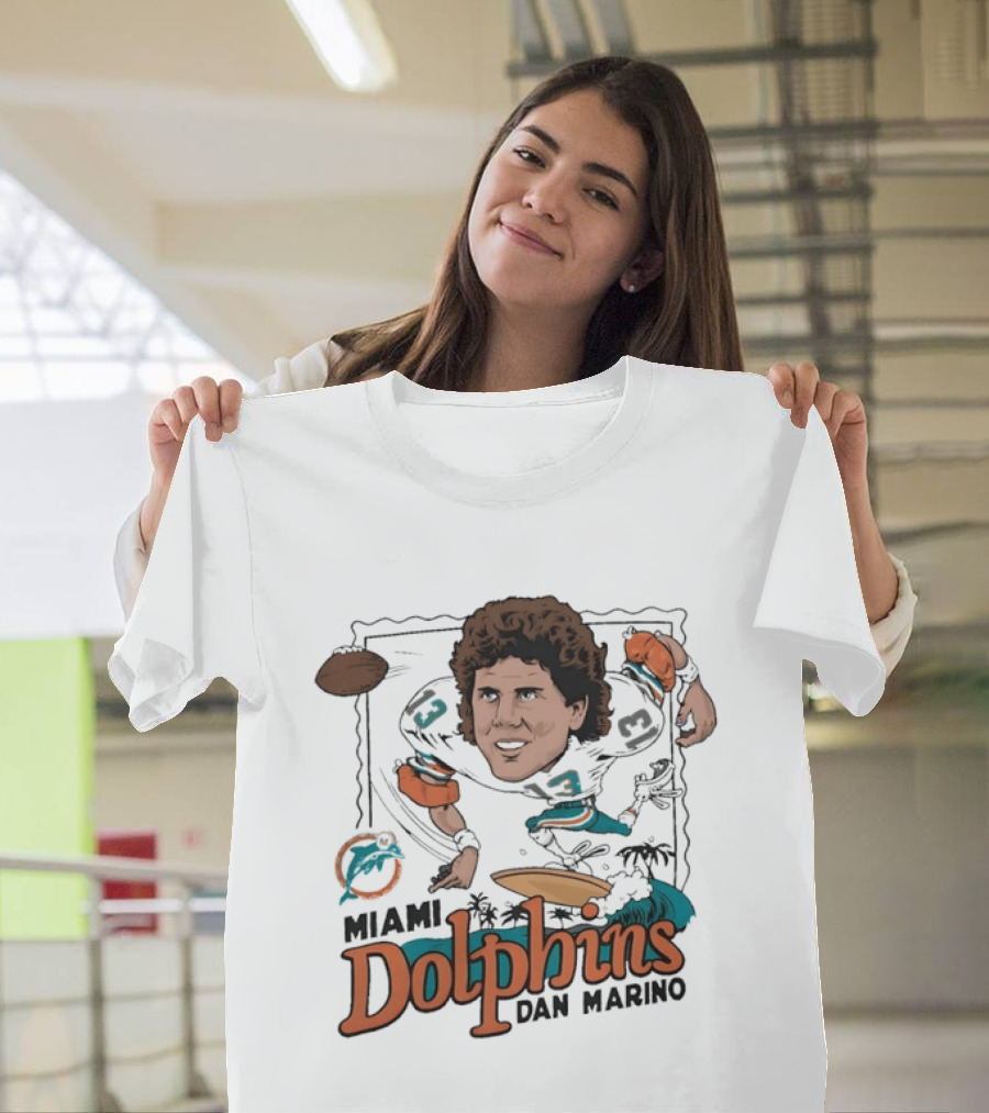 Dan Marino Miami Dolphins Caricature Homage Player Football T-Shirt