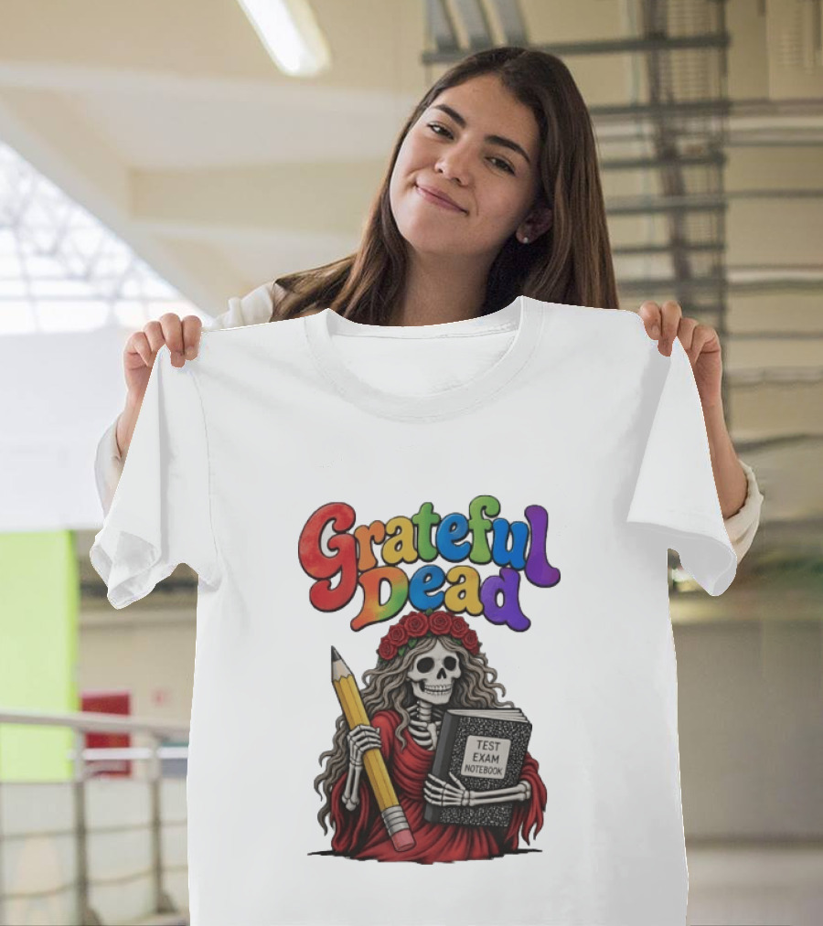 Grateful Dead Skeleton Test Exam Notebook With Pencil T-Shirt