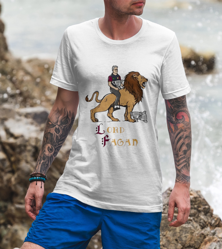 Lord Fagan Brisbane Lions 2024 Premiership Trophy Holder Riding Lion T-Shirt
