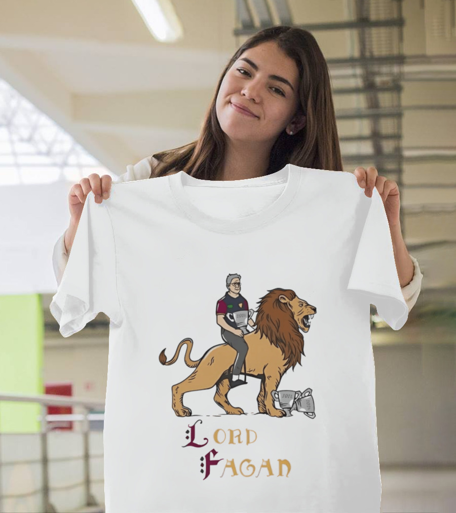 Lord Fagan Brisbane Lions 2024 Premiership Trophy Holder Riding Lion T-Shirt