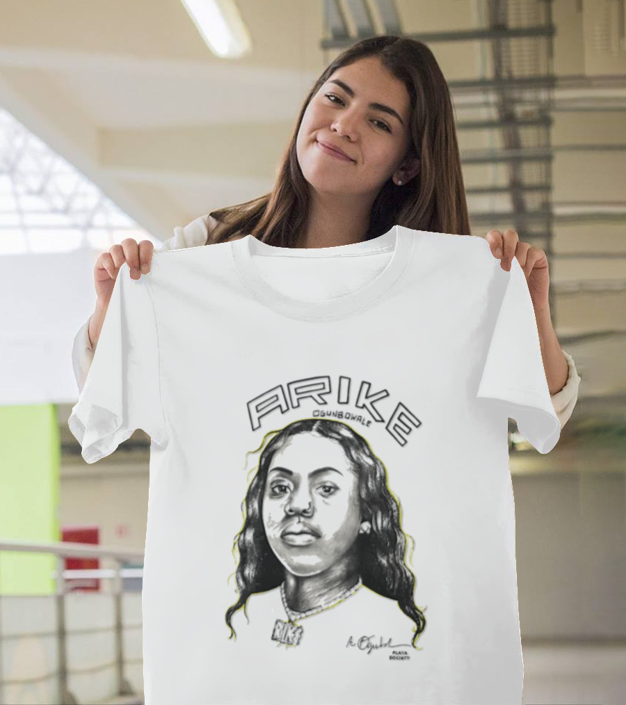 Playa Society Arike Ogunbowale Portrait With Necklace T-Shirt