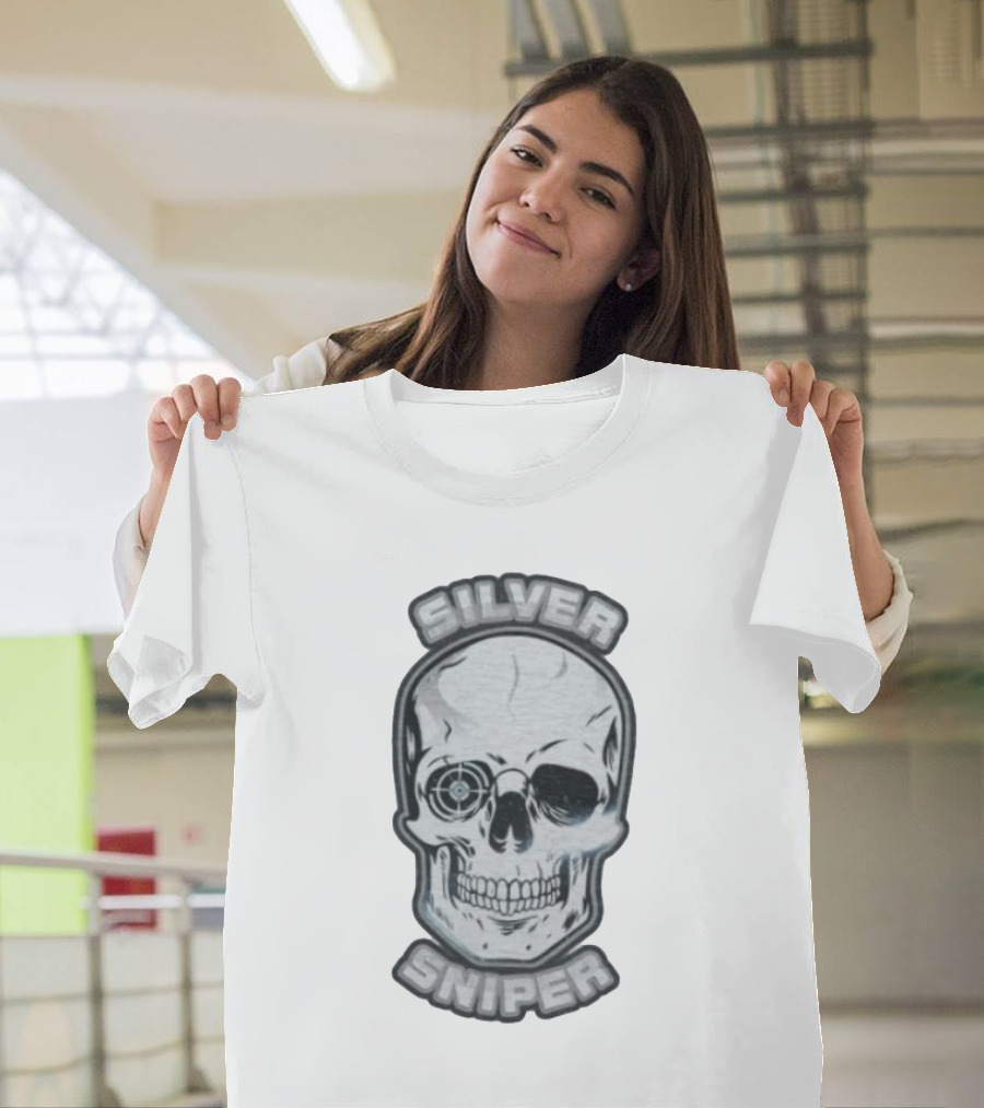 TJ Crawford Skull Target Silver Sniper T-Shirt